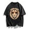 Grunge Aesthetic Leopard T-Shirt Washed Retro Graphic Tee Y2K Style Harajuku Top Edgy Urban Streetwear Fashionable Clothing