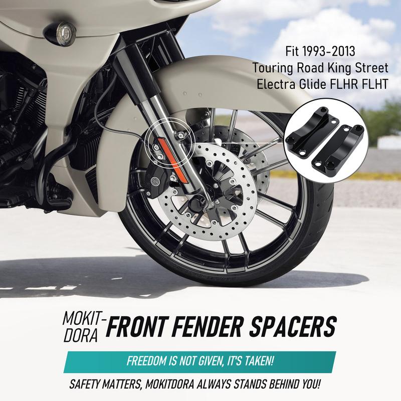 Front Fender Spacer Bracket Relocator Kit for Harley 1993-2013 Touring Road King Road Glide Street Electra Glide 21" Wheel