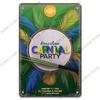 Brazil Travel Poster Country Flag Metal Tin Signs Retro Carnival Party Metal Plate Wall Decor For Bar Pub Club Home