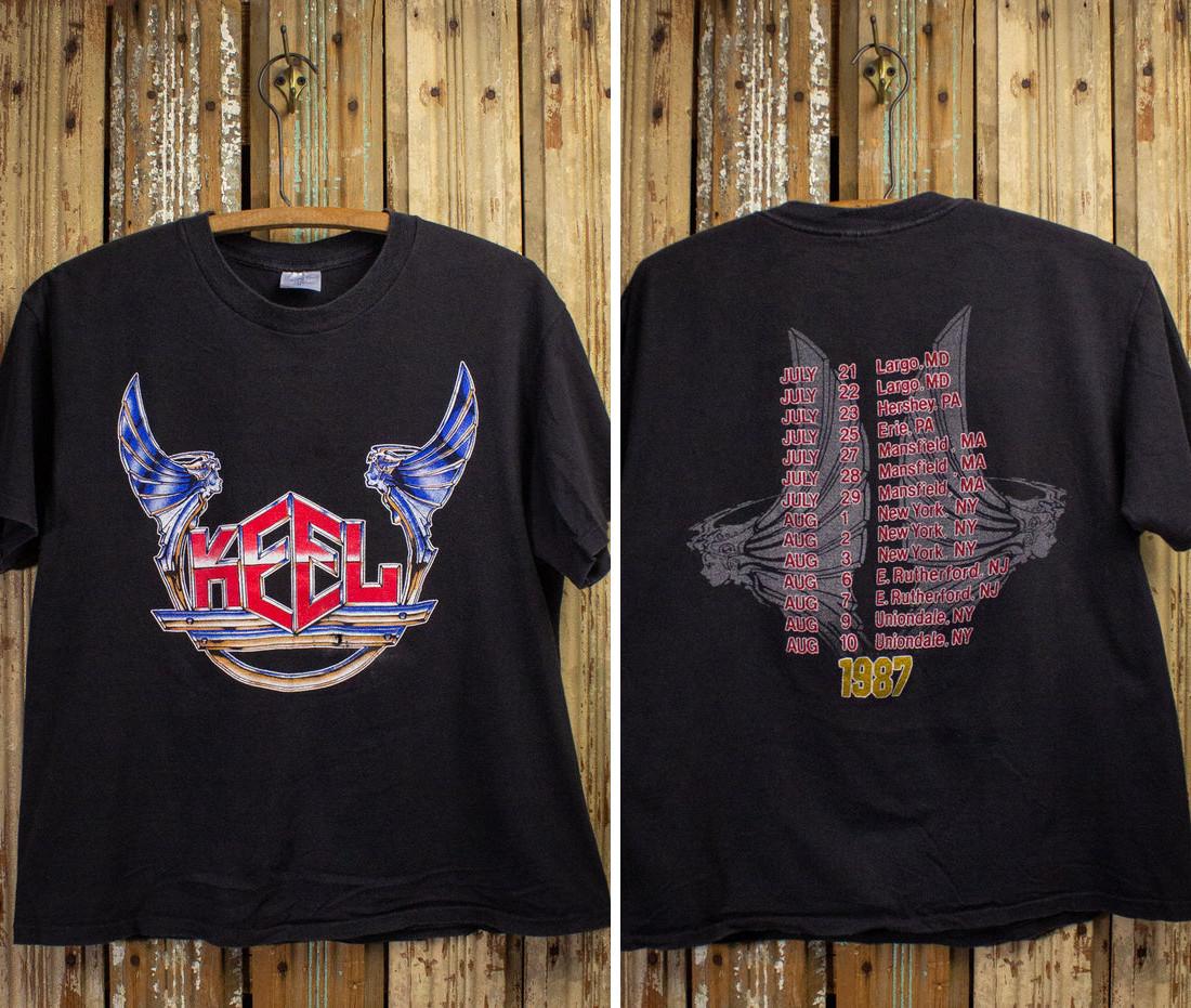 Vintage Keel Tour Concert T Shirt 1987 Black XXXL