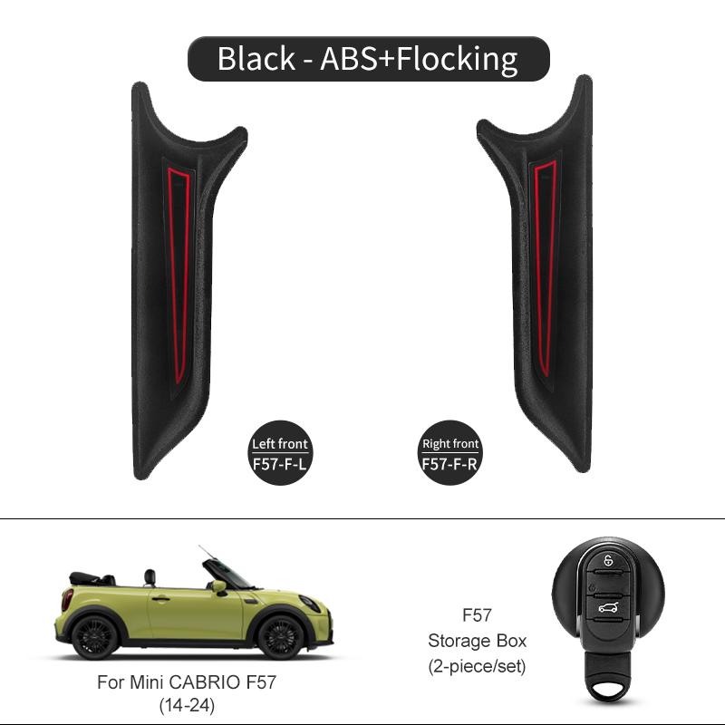 Car Door Armrest Storage Box Stick Shell Flocking For Mini Cooper F56 F55 F57 ABS Phone Wallet Car Storage Slot Car Decoration