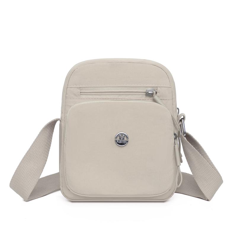 Lightweight Women's Shoulder Bag Solid Collor Mobile Phone Bag Waterproof Nylon Small Square Bag