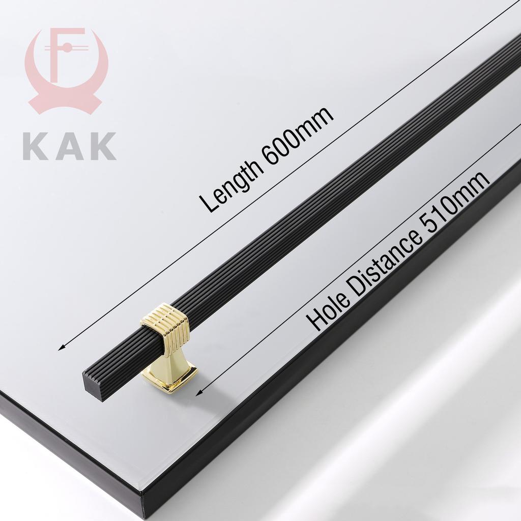 KAK Fashion Gold Kitchen Cabinet Knobs and Handles Zinc Alloy Black Long Furniture Handle Cupboard Door Pulls 1000mm Hardware