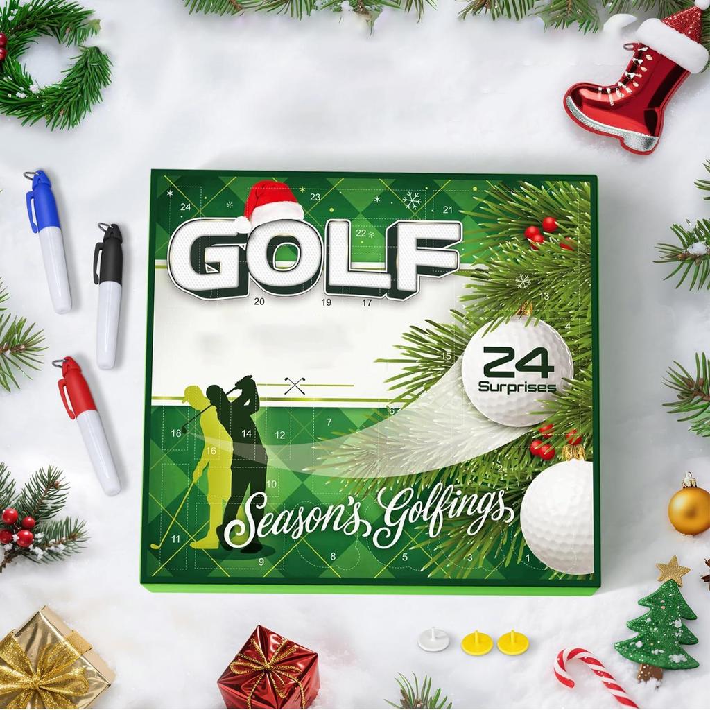 Christmas Countdown Calendar Festive Advent Favors 24 Days Christmas Countdown Golf Accessories For Adults Husband Family Gifts