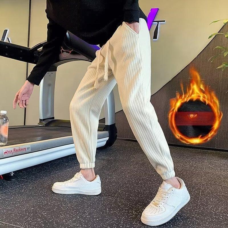 

Мужские осенне-зимние утепленные флисом толстые спортивные штаны повседневные брюки свободные универсальные с манжетами спортивные брюки гаремы 3XL