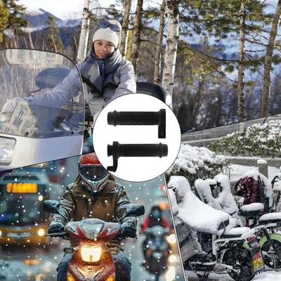 Heated Grips 12V Cold Weather Warmer 3 Temperature Settings Electric Heated Handlebar Grips For Outdoor Riding Morning Commuting