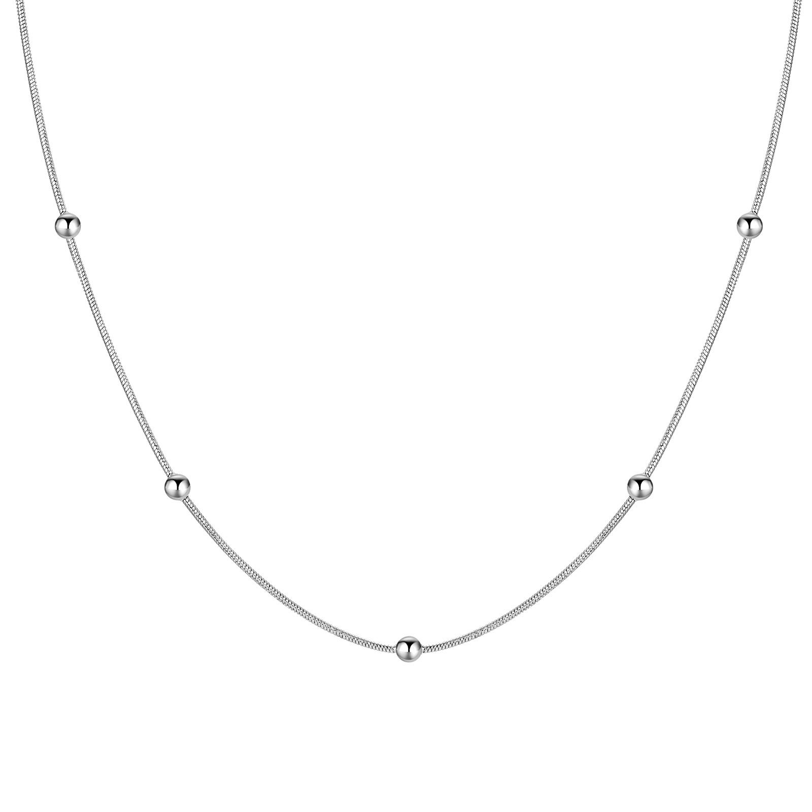 

Stainless Steel Round Ball Chain Necklace,1mm Thin Link Necklace Fashion Jewelry for Women