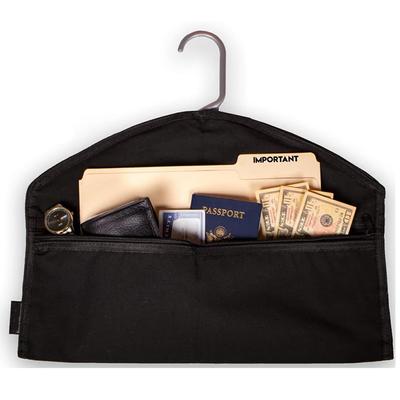 Hanger Diversion Safe Hidden Pocket Safe Fits Under Hanging Clothes with Pocket To Hide Valuables for Home or Travel