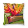 Bird Of Paradise Plants Square Pillowcase Polyester Linen Velvet Pattern Zip Decorative Pillow Case Room Cushion Cover