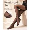 3 Pairs Black Sheer Tights For Women, 20D Run-Resistant Control Top Pantyhose Nylon Stockings With Reinforced Toes
