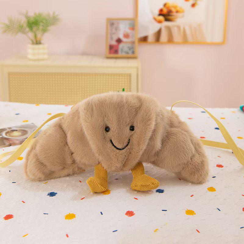 

Милая плюшевая сумка-кроссбоди в виде круассана - Модный подарок для гурмана-куклы 20 cm светло-коричневого