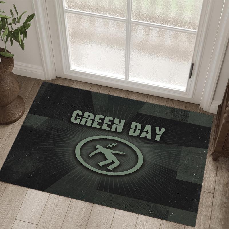 Green Day Design Kristall Samt Teppich Gemütlich Nicht?Rutschfester Teppich mit Aufdruck für Schlafzimmer Wohnzimmer Eingang