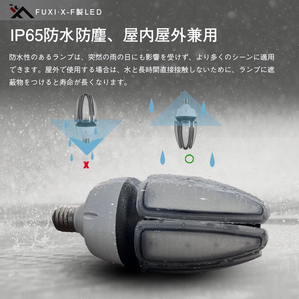 80W E39 LED Corn Light, Equivalent to an 800W Mercury Lamp, Bright, 16,000LM, IP65 Waterproof and Dustproof, Energy-Saving, Replacement for Mercury