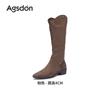 Augustine thick heel boots women's 2025 new autumn and winter retro knight boots but knee-high western cowboy boots