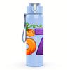 1PC 67 Grape Fruit Creative Lettering 750ml Color Plastic Water Bottle Leakproof Flip Straw Lid For Sports Office Home Use