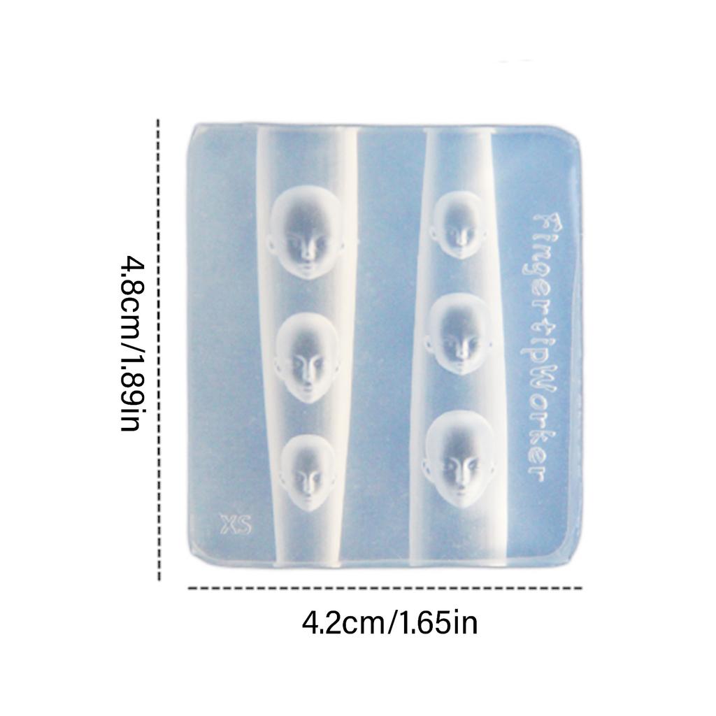 Silicone Nail Art Stamp Mold Doll Face Shaped Manicure Mold for Professional Manicurists and Enthusiasts Jewelry Tool