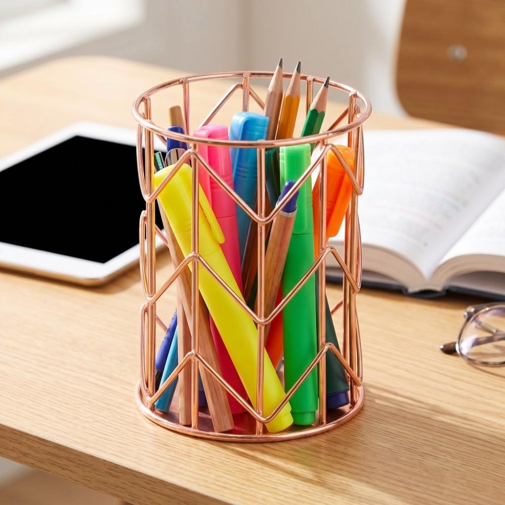 Metal Multifunctional Desktop Organizer Basket Office Desk Stationery Finishing Storage