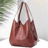 PU Dumplings Solid Color Lady Women Bag Retro Shoulder Bag Large Capacity Handbag