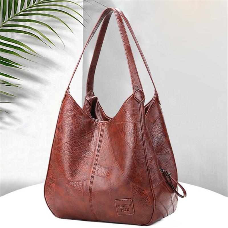 PU Dumplings Effen Kleur Dame Vrouwen Tas Retro Schoudertas Grote Capaciteit Handtas