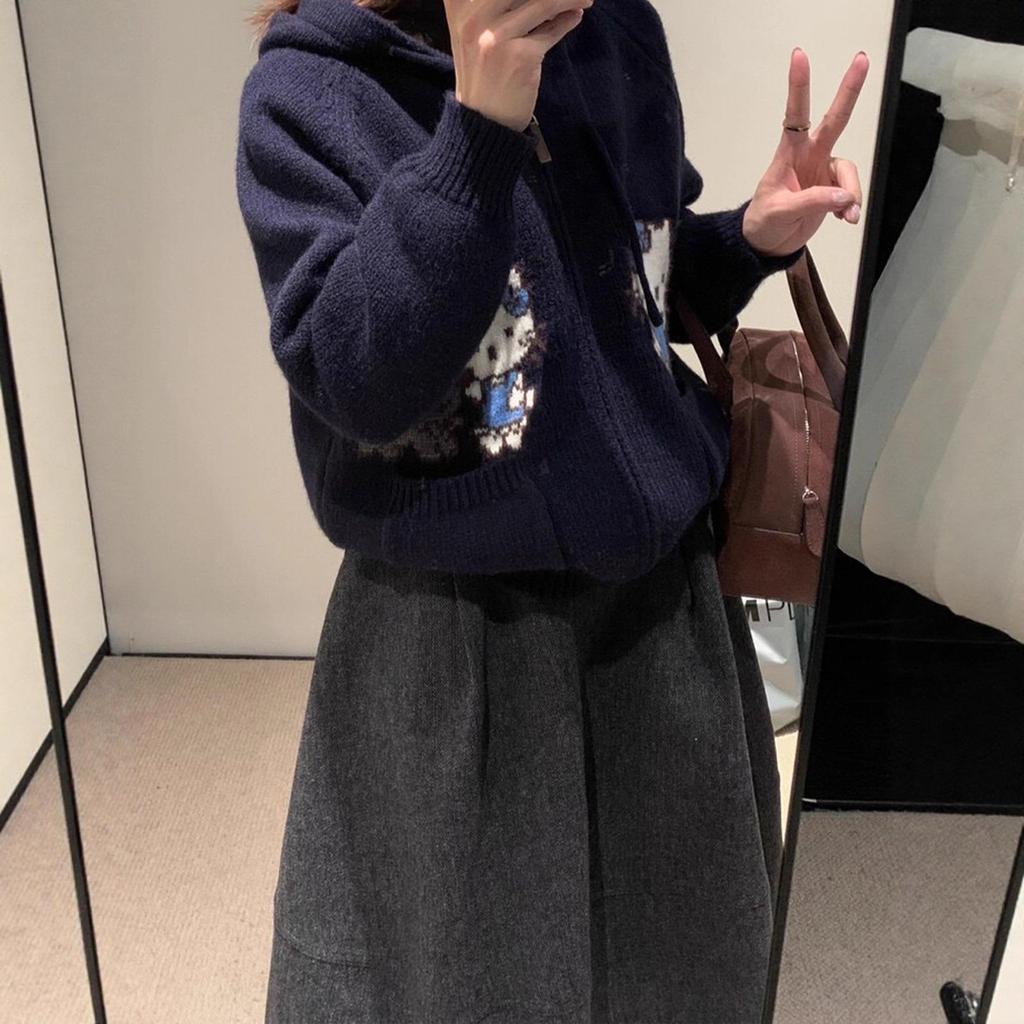 Highly Recommended Mid-Length Woolen Bud-Shaped A-line Skirt for Autumn/Winter - High-Waisted, Slimming, Fluffy Umbrella Design