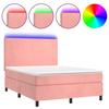 VidaXL Slatted Bed Base with LED Mattress, Upholstered Bed, Double Bed, Adult Bedroom Interior Bed, 3136010