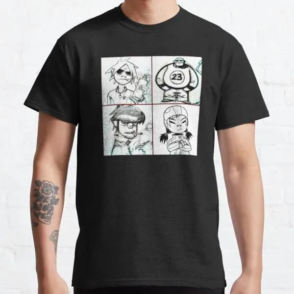 Harajuku Anime Shirt Gorillaz Tee Adult Great Quality Tshirt Retro Manga Graphic Tshirts Men Clothing Oversized T Shirt Mens Tee