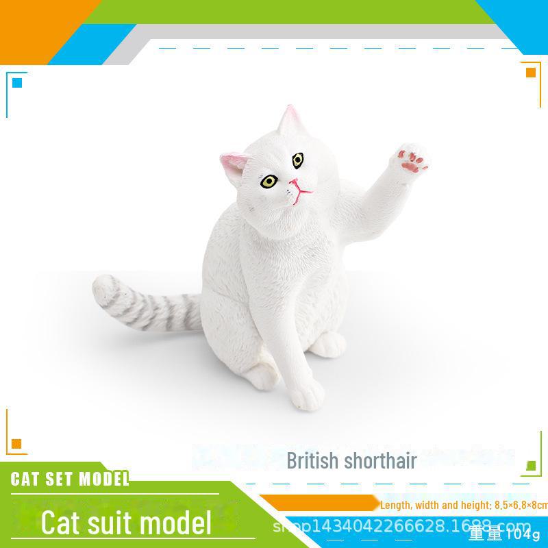 Seashell Cat Figurine: Realistic Kitten Toy Model