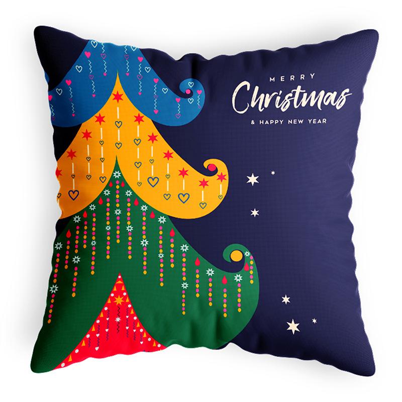 Printed Pillow Cover Cotton and Linen American Plush Holiday Cushion Cover Multi-color Multi-specification Cushion Cover Pillow Cover