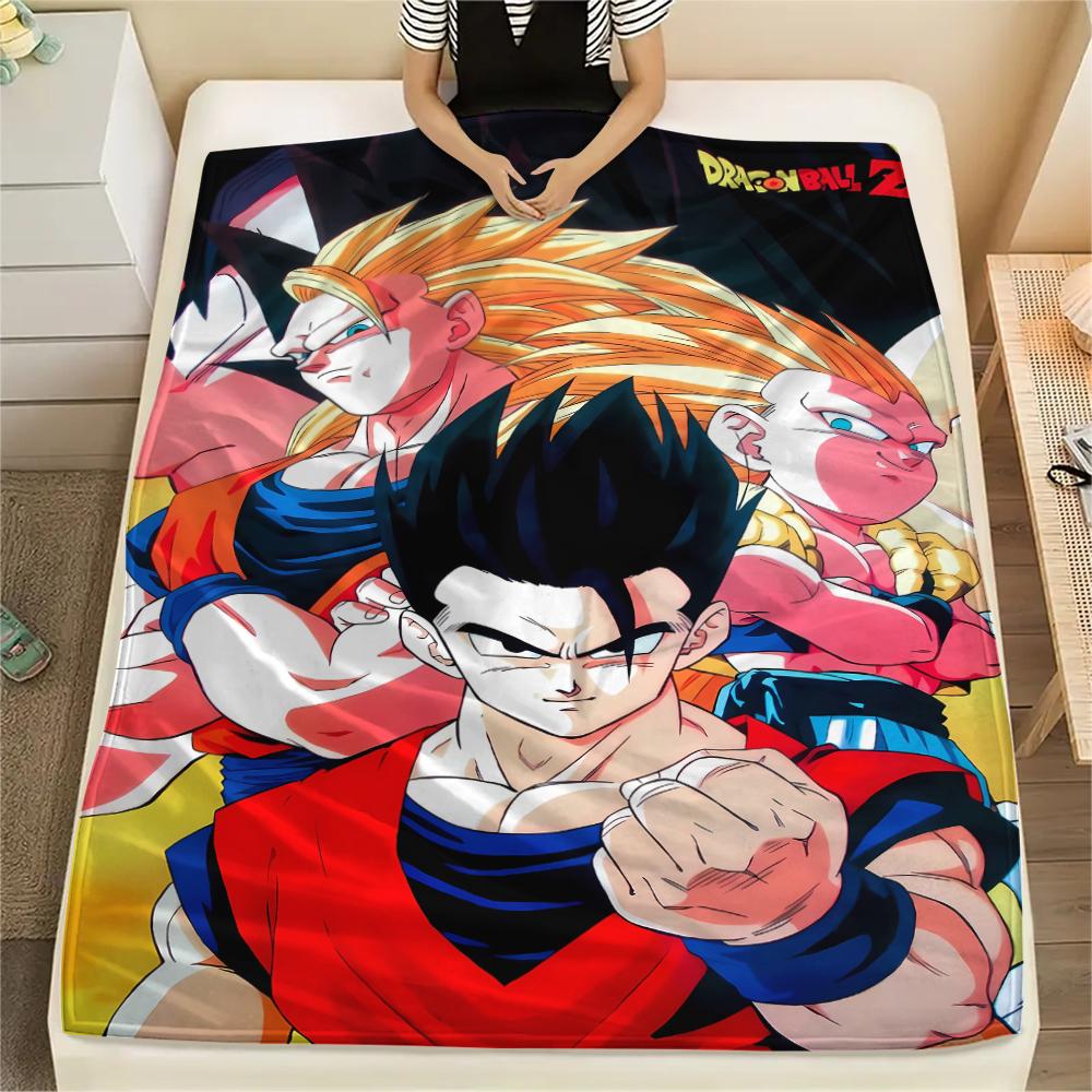 Coperta in Flanella con Stampa Personaggi Dragon Ball, Alta qualità Confortevole per Tutte le Stagioni, Arredamento per la Casa, Calore e Comfort, Perfetta per Regali di Natale