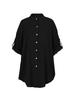 Cotton & Linen Row Button Plus Size Women's Mid-Length Short-Sleeve Loose Shirt