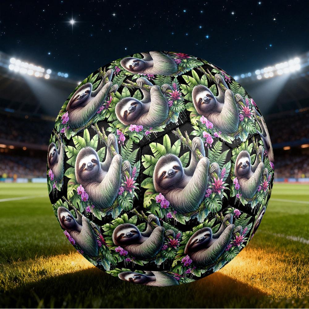 1pc Sloth Paradise Size 5 Soccer Ball Professional Match Training Football Indoor &Outdoor Sports Ball Training Ball Lightweight Durable y80