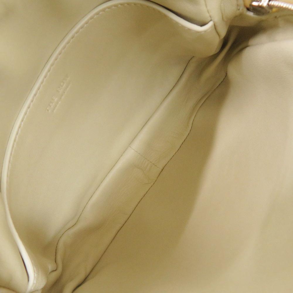 Used AUTHENTIC THE ROW Eve Shoulder Bag Creme Leather