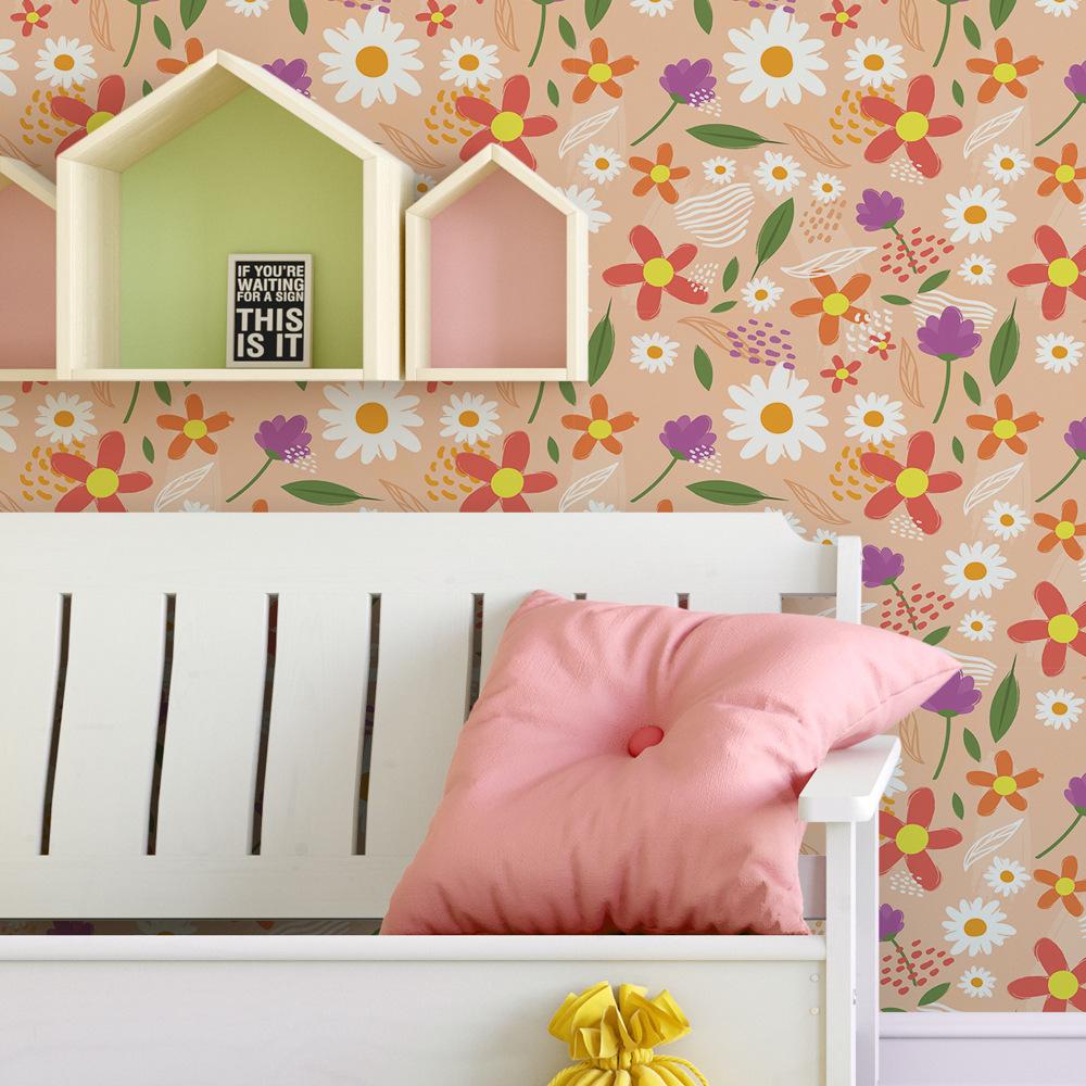 Flower Green Leaves Bedroom Living Room Home Wall Background Landscaping Decoration Wall Stickers