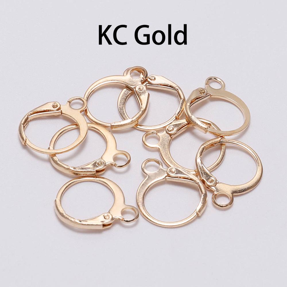 20pcs/lot 14*12mm Gold Bronze French Lever Earring Hooks Wire Settings Base Hoops Earrings For DIY Jewelry Making Supplie