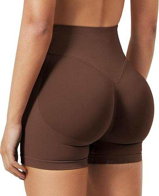 Women's Seamless Yoga Shorts: Butt-Lifting, Three-Section Waist Fitness Pants