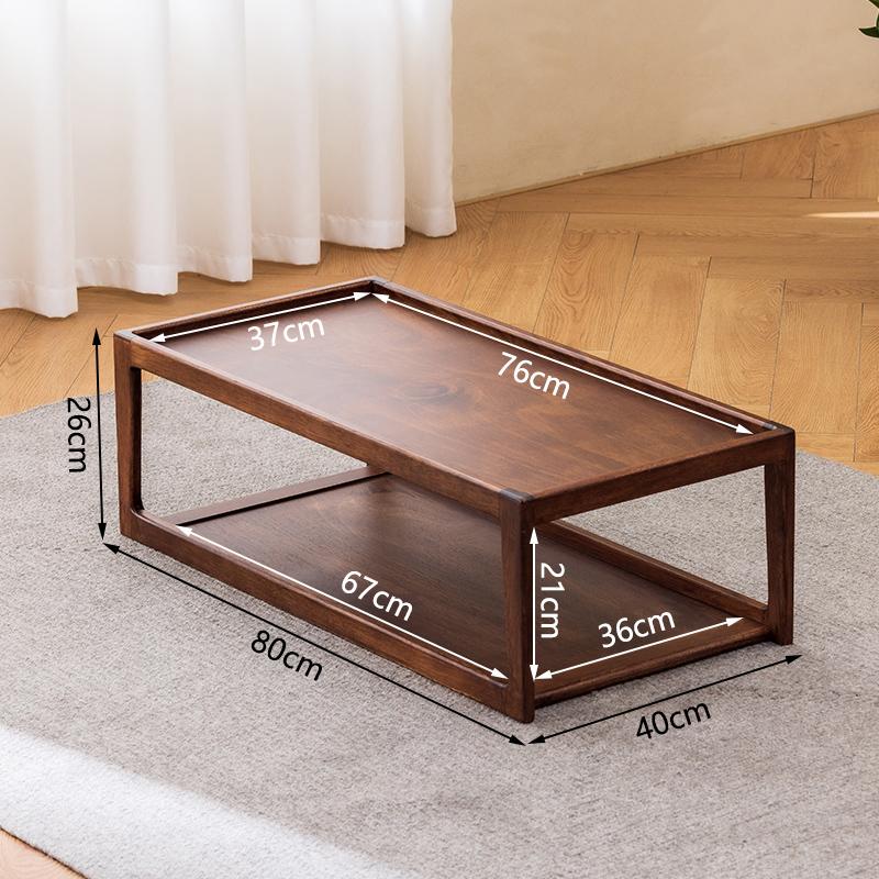 Walnut Bay Solid Wood Window Desk Mini Tea Table Traditional Louhan Bed Stand - Minimalist Space-Saving Zen Design