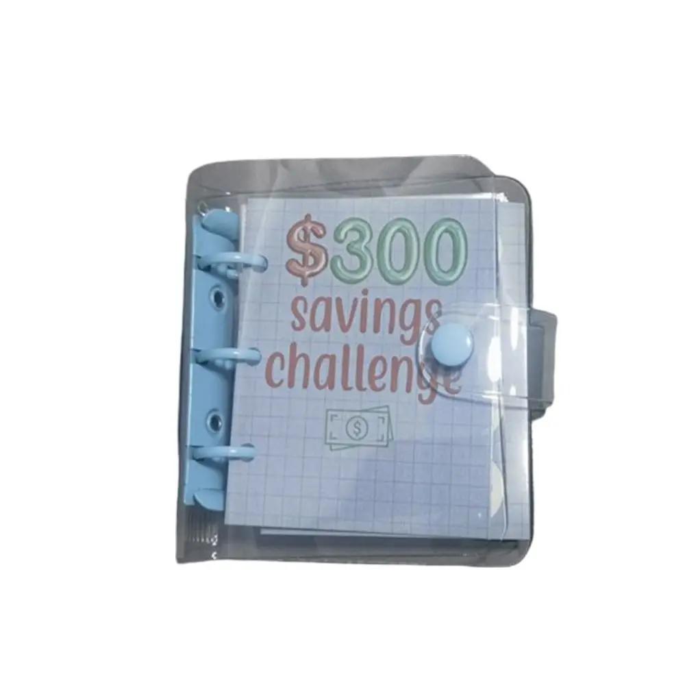 Mini Money Saving Binder PVC Cash Envelopes Mini Budget Binder $150/300/500/1000 Durable Savings Challenges Book