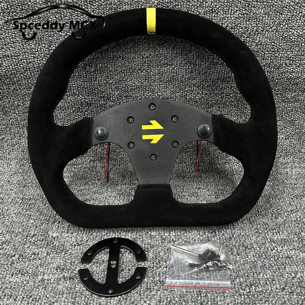 Type D 13inch 325mm Car Gaming Simulation Racing Steering Wheel Suede Leather Universal 6 Bolt 70mm Car Sports Steering Wheel