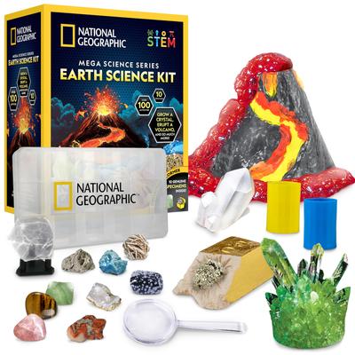 Kit d'expérimentation scientifique National Geographic Mega Science Kit Kit d'apprentissage parfait pour les enfants et - Terre/chimie/physique - Amoureux des sciences