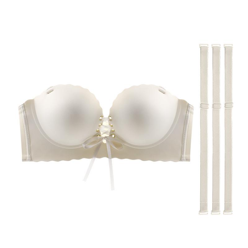 

Women s Summer Small Breasts Together Non Slip Show Large Strapless External Expansion of The Chest Underwear 32/70AB шампанского