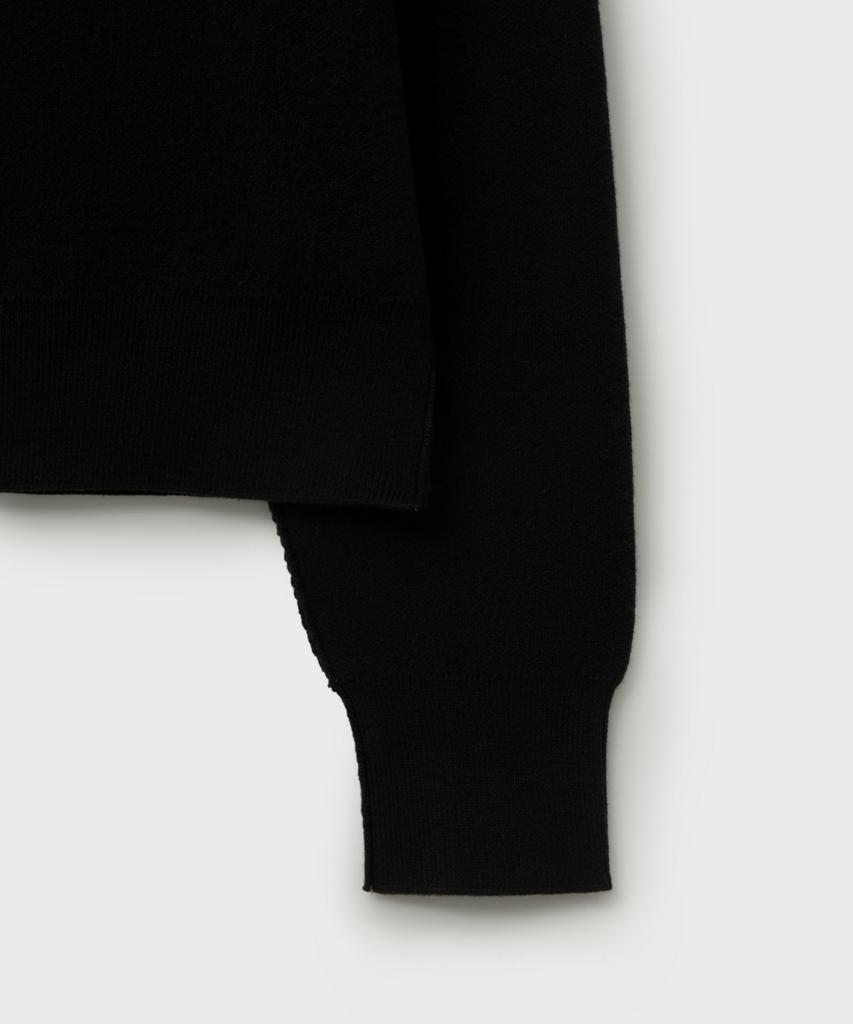 Seteo (W) Outline Basic Crew Neck Knit Black