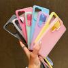2 In1 Candy Color Matte With Lanyard Case For Samsung Galaxy S25 S24 S23 S22 Ultra Plus S25FE S24FE S23FE S21FE Shockproof Cover