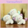 Chaveiro de Gato de Pelúcia Adorável Brinquedo Macio Boneca de Gato Cinza e Roxa Fofa Acessórios