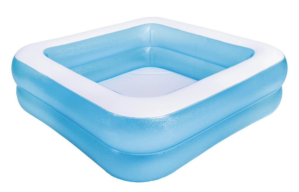 JILONG Square 2-Ring Pool 150 x 150 x 45 cm (inflated size) with large air valvedrain plug JL-688444 BL Medium