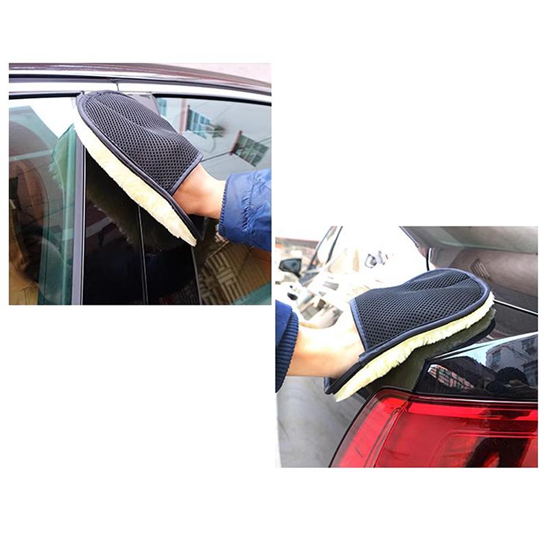 Auto Weicher Polierhandschuh Künstliche Wolle Autowaschhandschuhe Wasseraufnahme Mikrofaser Autowaschhandschuh Für Glas Kunststoff Leder
