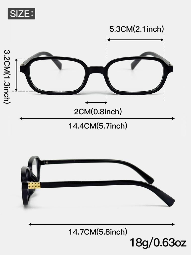 1Pc European and American Classic Trendy Square-shaped Compact Glass Frame Eyeglasses Fashionable Eyeglasses for Men and Women