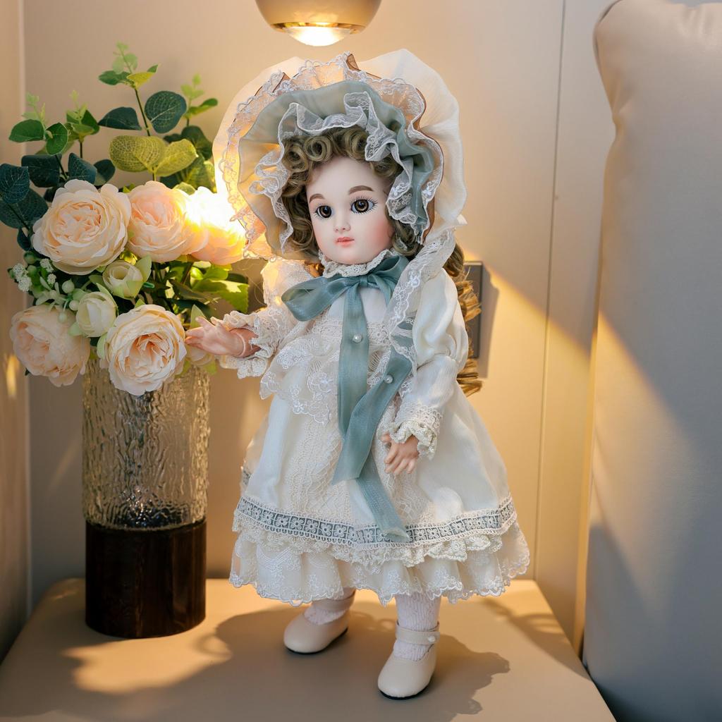 Cloveray BJD Biscuit Doll Poseable PVC Bisque Doll Perfect for Birthday Luxury Gift Box 16-inch Victorian-inspired Dress, Wood-grain Joints,