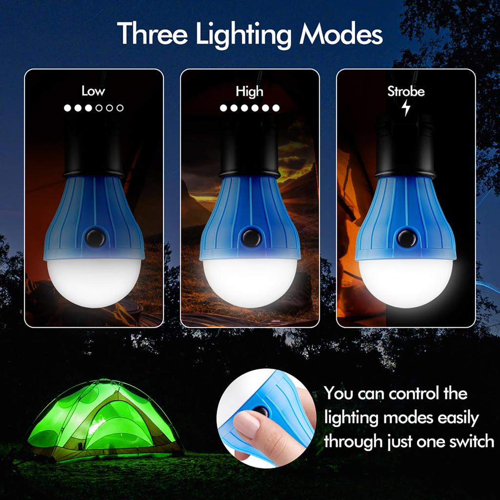 Outdoor Camping Tent Light Portable Lantern LED Bulb Outdoor Hanging Soft Light SOS Emergency Travel  Lamp Use AAA Battery