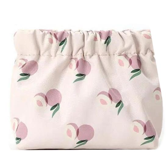 Lippenstifttasche Wasserdicht Blumendruck Metallfederöffnung Automatischer Verschluss Tragbar Leicht Pendeln Reisen Make-up-Tasche Aufbewahrung für Kopfhörer Schlüssel