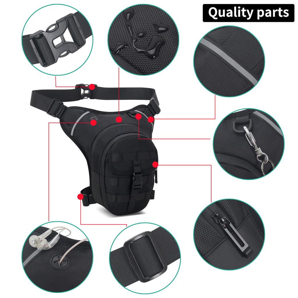 Motorcycle Thigh Bag, 35 47 Adjustable Waist and Leg Strap, Outdoor Adventure Leg Pack, Multifunction Rainproof Waist